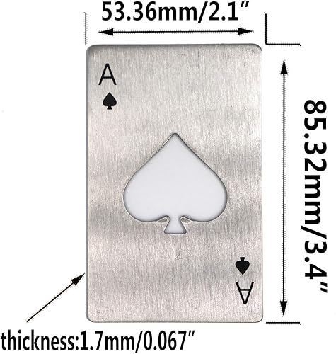 Miniatura 2 de FGen Abridor de botellas con forma de póquer creativo de acero inoxidable con forma de abrebotellas para principiantes de cerveza, 12 unidades