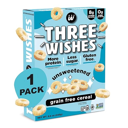 Miniatura 1 de Cereales para el desayuno a base de plantas y veganos de Three Wishes sin azúcar 1 paquete merienda rica en proteínas y baja en azúcar libre de
