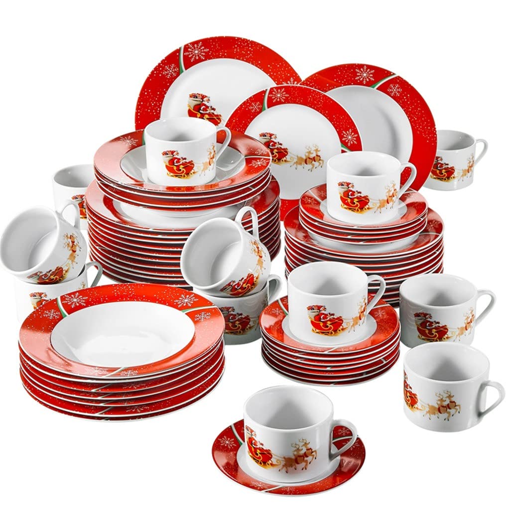 Weihnachts-Geschirr-Set Mit Lebkuchen-Motiv – Für 60 Personen – 180-teilig Mit Tellern & Servietten