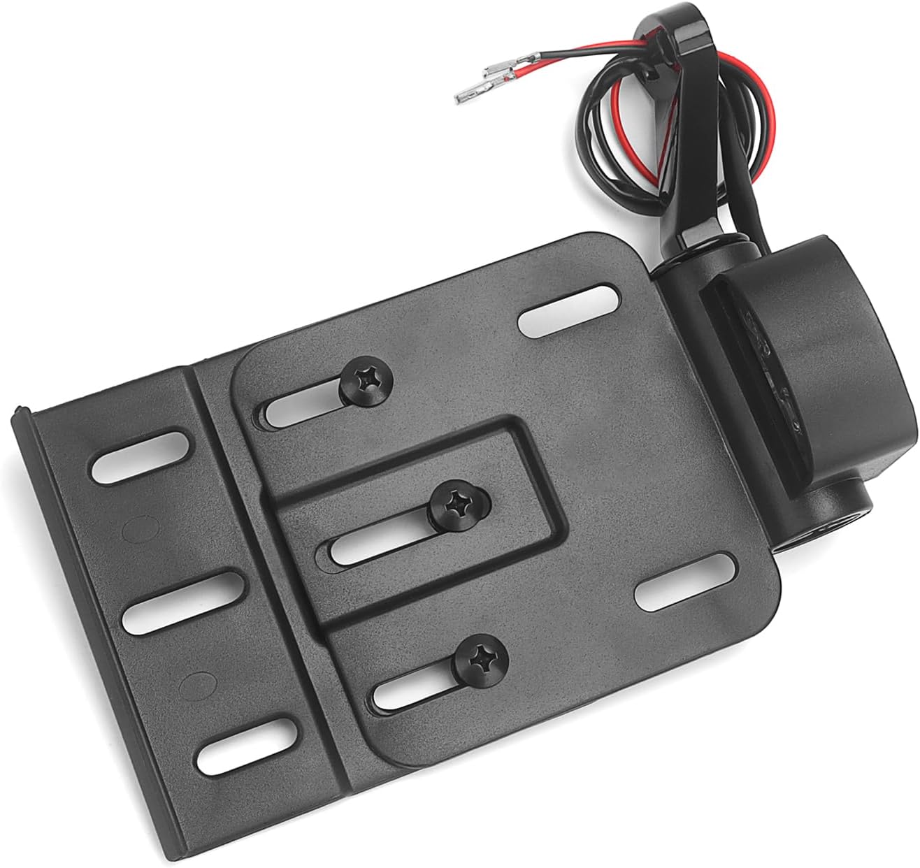 Motorcycle License Plate Holder Side Mount License Bracket for Harley Sportster XL883, XL1200, Dyna Low Rider FXDLS, Street Bob FXDB, Motorbike Number Plate Mount with Led (Black)
