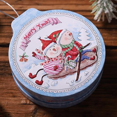 Miniatura 2 de Tema de Navidad latas vacías caja de caramelo caramelo Cookie regalo contenedor de almacenamiento Caja decorativa para fiesta de Navidad - Muñeco de