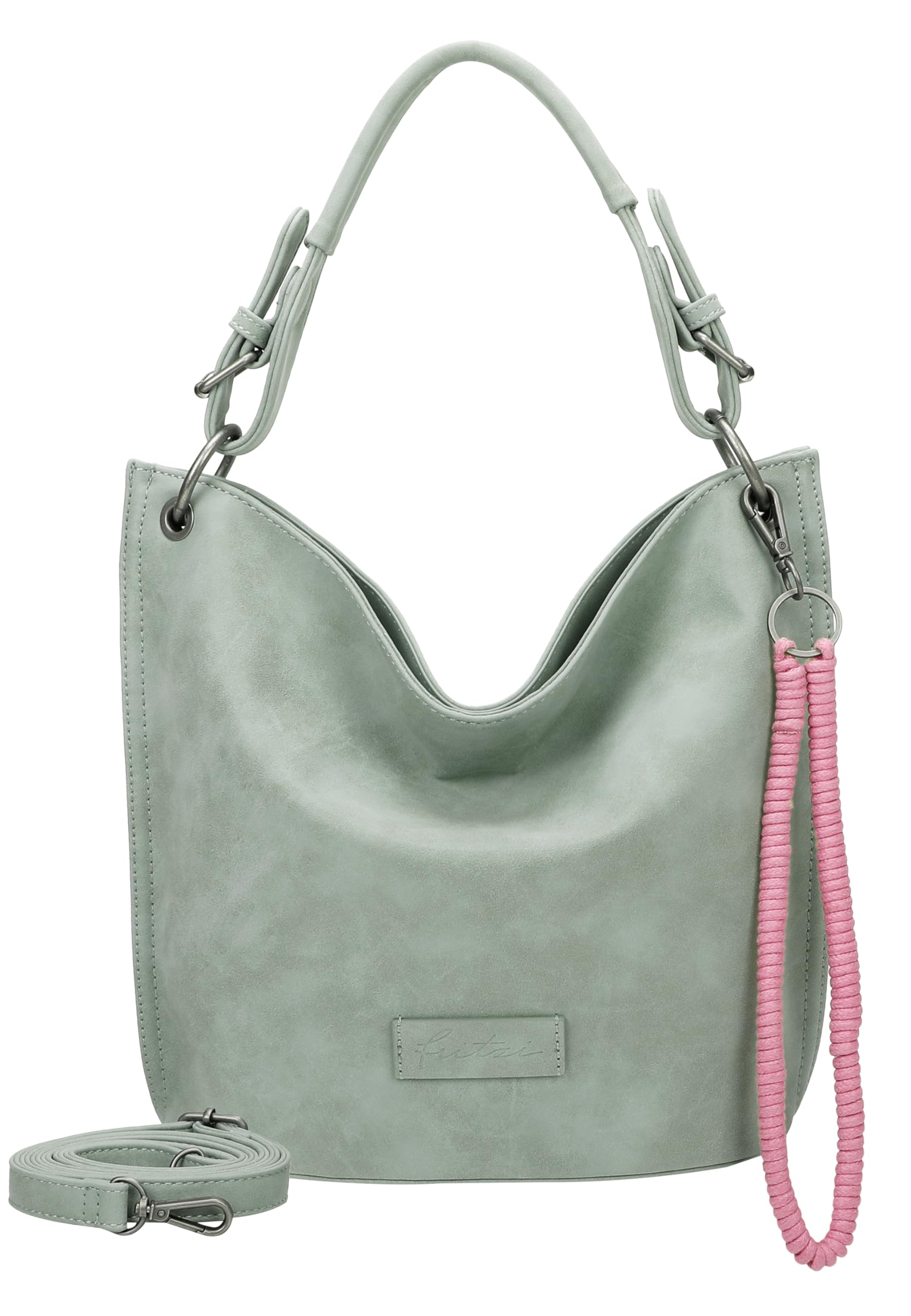 Fritzi31N Vintage Hobo Bag Damen Umhängetasche Handtasche Schultertasche Freizeit Reise City vegane Lederoptik 28 x 26 x 13 cm – Schwarz, Rosa, Braun, Türkis, Grün, Grau, Beige, Pink, Violett, Blau