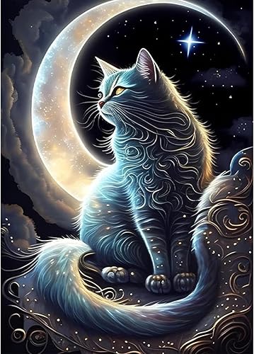 SENQAO Kits de pintura artística de diamantes para adultos, pintura de lunares de diamante de taladro completo para principiantes, pintura redonda