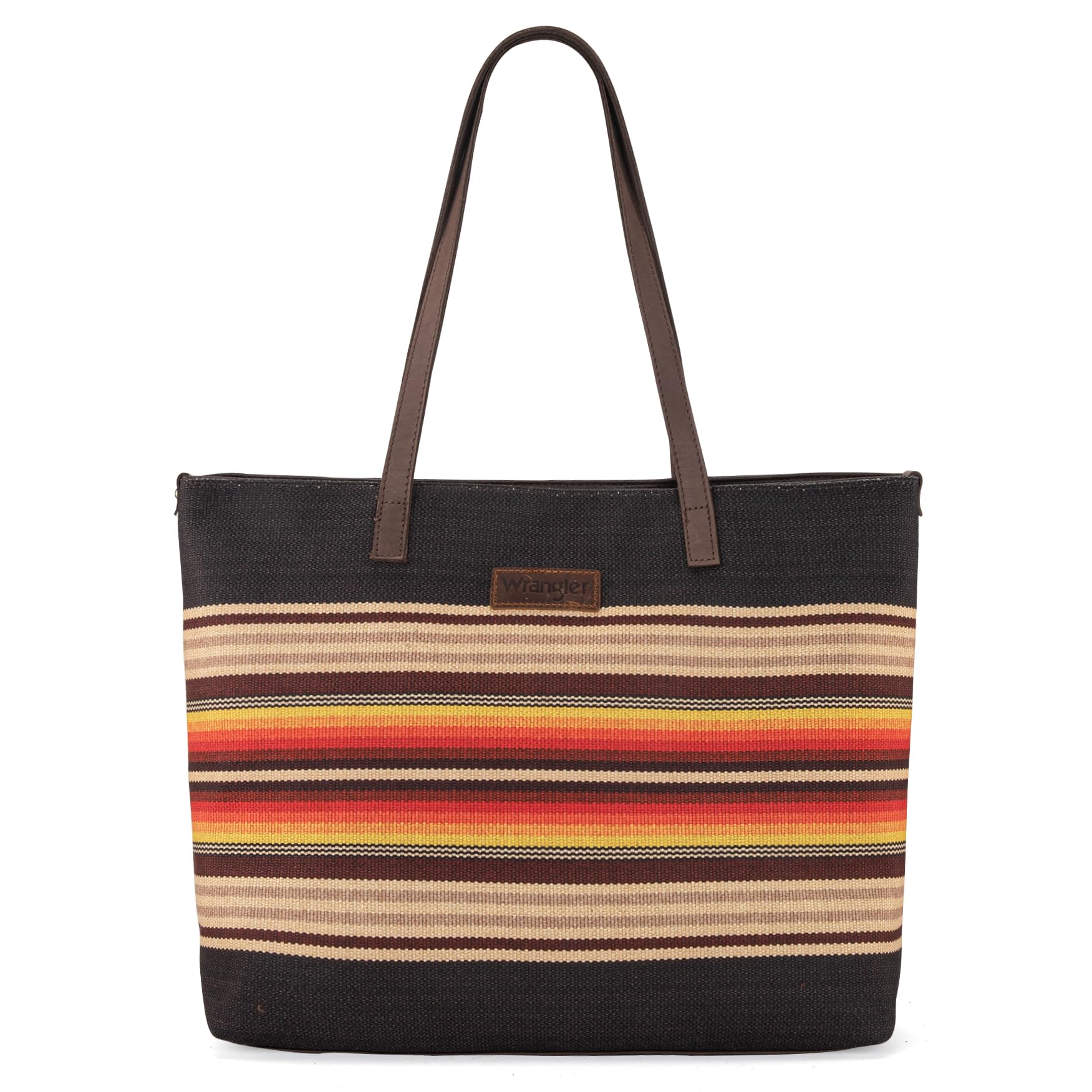 Montana West Wrangler Aztec Print Canvas Tote Bag Large Capacity Shoulder Bag for Work, Travel & Everyday Use