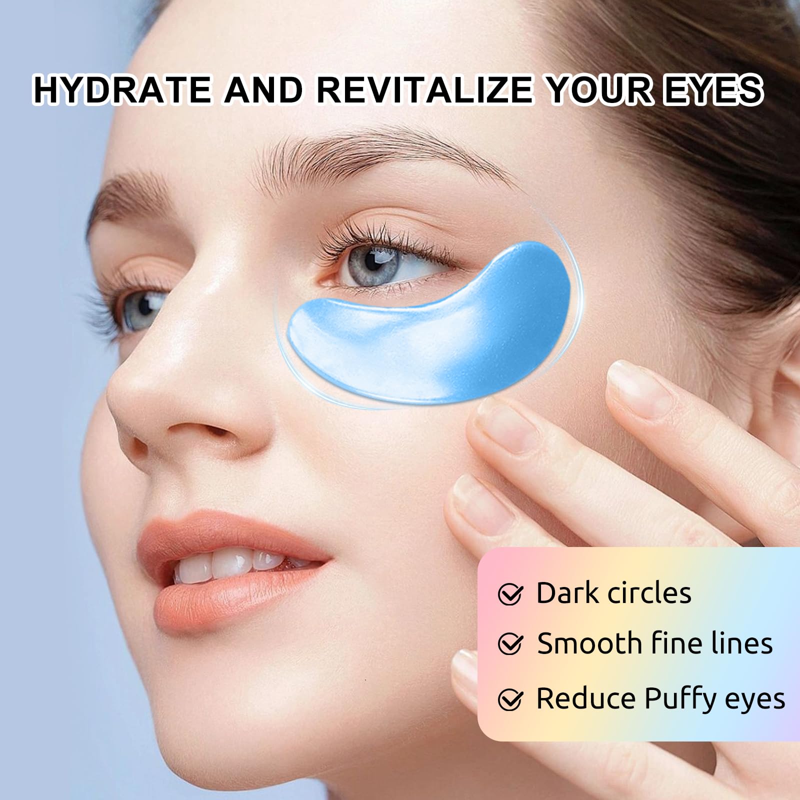 40 pares de parches debajo de los ojos para ojeras, ojos hinchados, arrugas, máscara de ojos de cristal de colágeno con ácido hialurónico, bolsas debajo de los ojos tratamiento para el 2