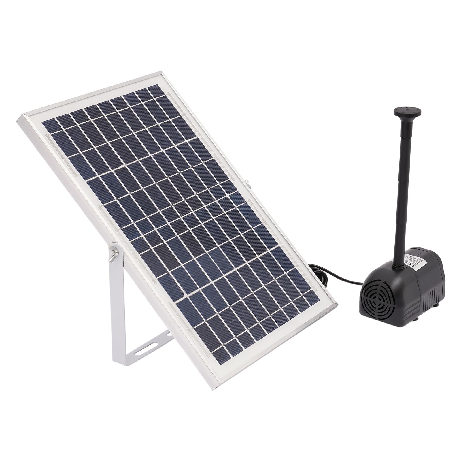 Pompa solare per laghetto, 10 W, per laghetti da giardino, pompa ad energia solare, 35 x 23,5 x 1,7 cm, pannello solare max. altezza 1,5 m, per giardino, stagno, contenitore per pesci