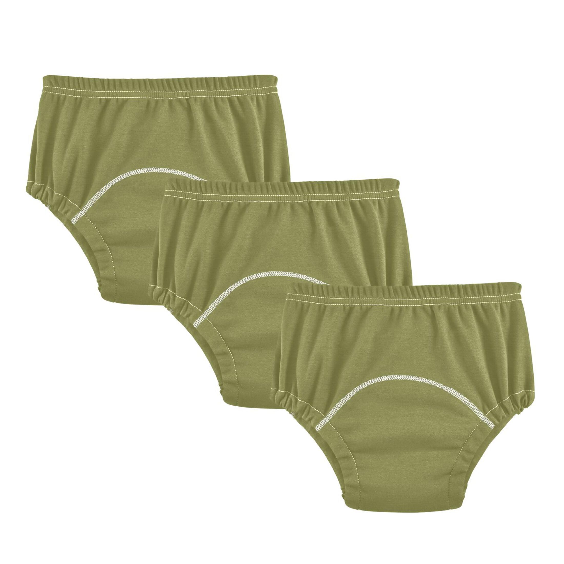 Foiosoh Baby Infant 3 Packs Sleep Training Pants Leakproof Nighttime Potty Training Underwear for Boys Girls Dark Green Color