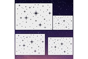 4-Pack Star Stencils for Perfect Wall Painting
