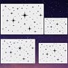 4 Pack Star Stencil for Painting Star Wall 4 Sizes Template Reusable Plastic Twinkle Starburst Stencils for Wood Canvas Fabric, Use for Flag Day Home Decor DIY Crafts(Stars and Moon)