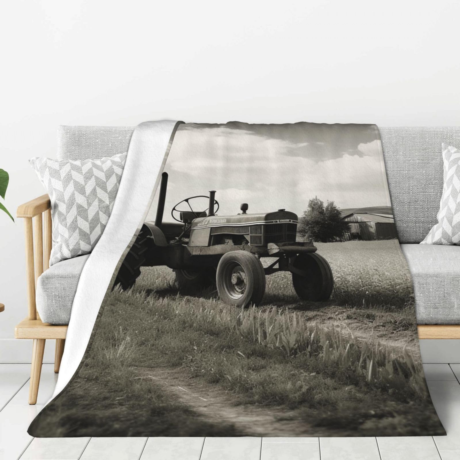 Tractor Agriculture Tranquil Throw Blanket Plush Flannel Fleece Blanket, Soft Lightweight Cozy Blankets 40"X30" for Bed Couch Sofa Travel