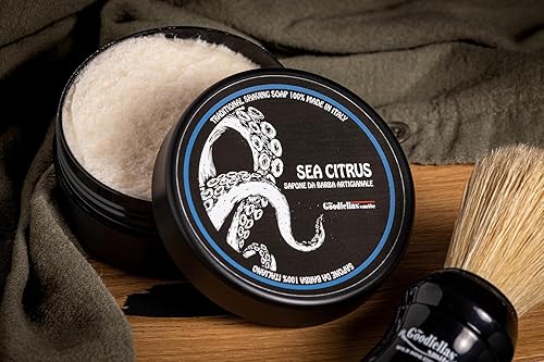 Miniatura 4 de The Goodfellas' Smile, Jabón de afeitar de lujo, formulado para su uso con un cepillo de afeitar, fabricado en Italia (cítricos marinos)