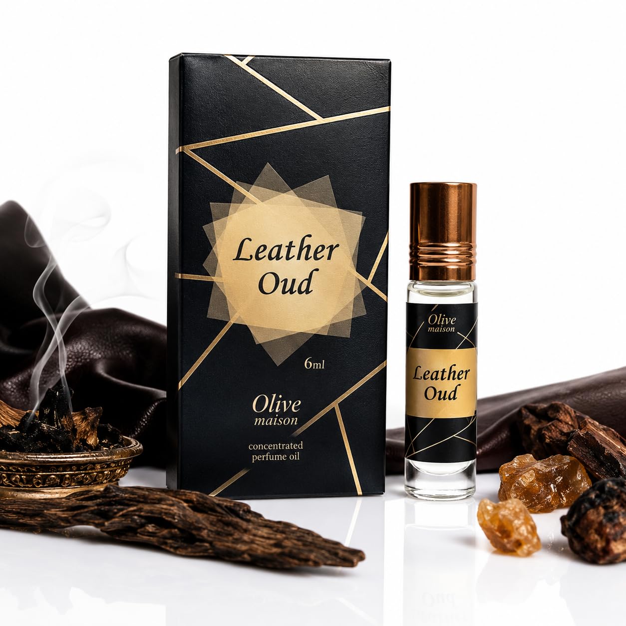 Leather Oud Attar Perfume Oil 6ml | Long Lasting Alcohol-Free Roll-On Attar | Premium Concentrated Leather & Oud Fragrance for Men & Women | Luxury Perfume Oil-image-16