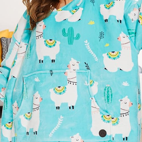 Miniatura 3 de THREE POODLE Manta con capucha de sherpa de gran tamaño para adultos, mujeres, hombres y niños, extremadamente acogedora, cálida y suave manta con