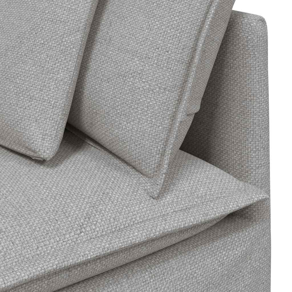 Sofá modular gris nube con cojín de tela, 317 x 217 x 64 cm, 4 elementos de montaje en esquina acolchada, versátil para salón, salón, cine en casa