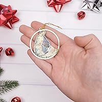 Vista 5 de Needzo Adornos religiosos de Navidad para colgar, decoración de latón católico con corte redondo para árbol, coronas o paredes, rellenos