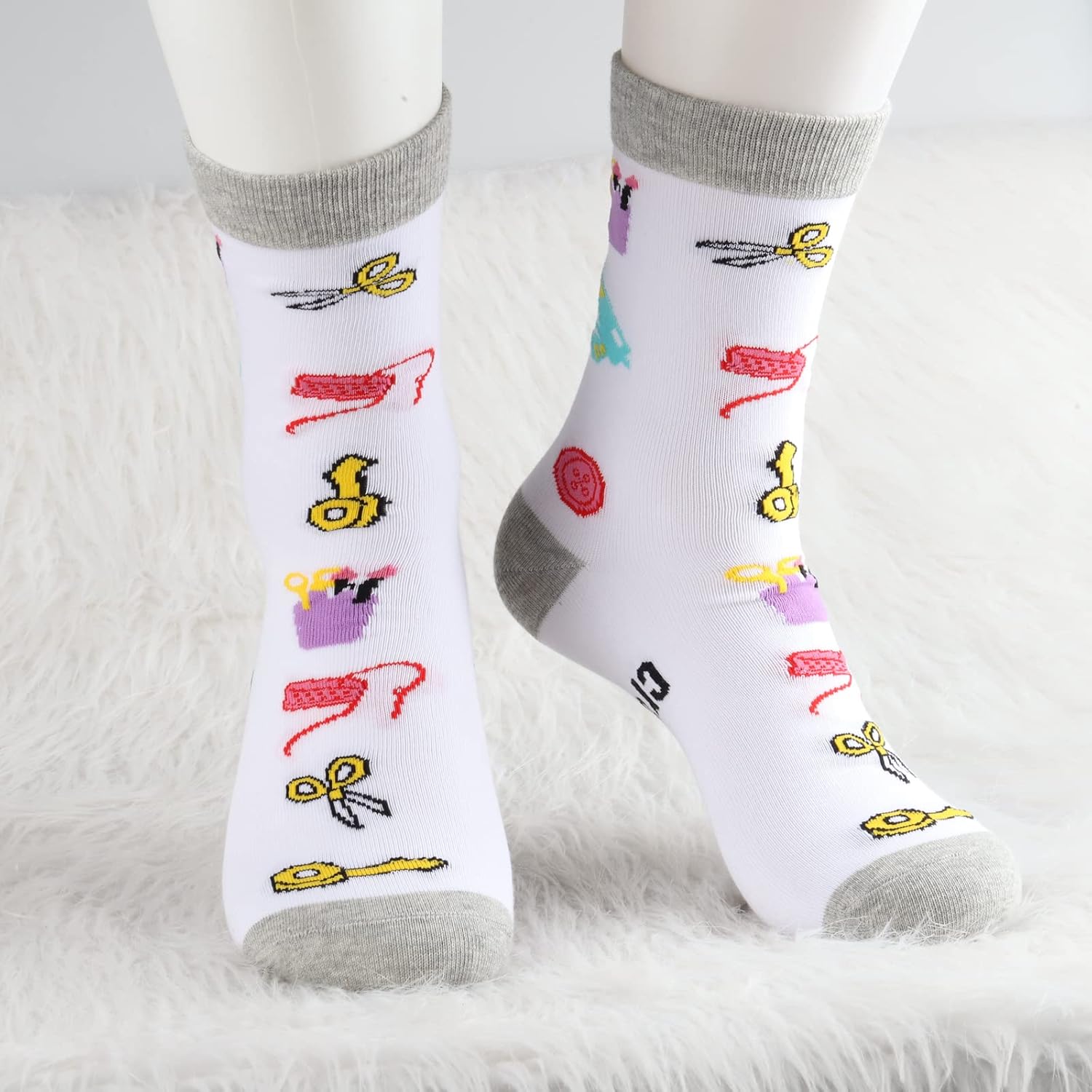 MBMSO 2 Pairs I'd Rather be Crafting Socks Crafty Gifts for Women Funny Crafting Gift for Crafting Lover Crafter Gifts Socks - Image 4