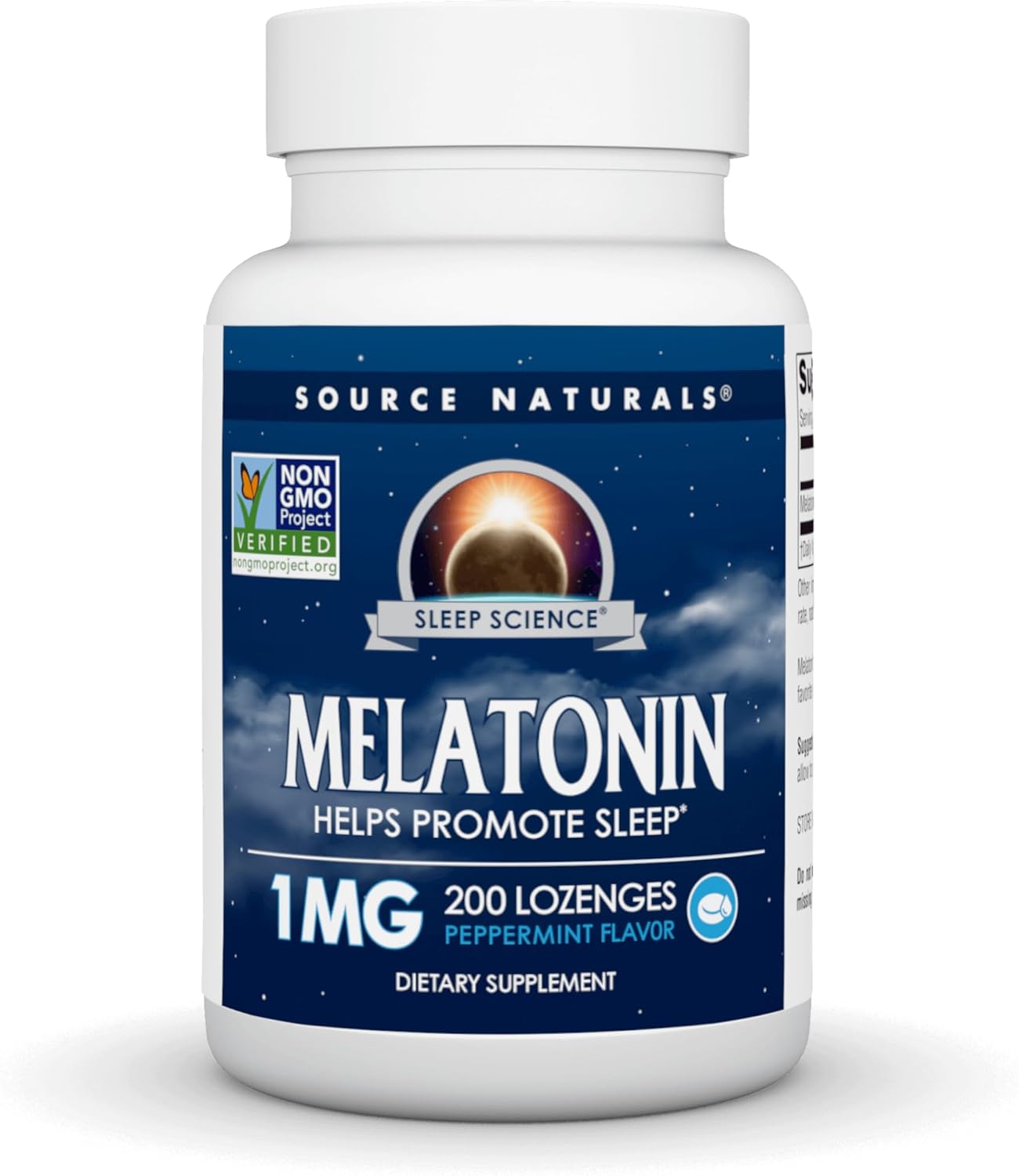 Source Naturals Melatonin, Helps Promote Sleep*, 1 mg – 200 Peppermint Flavored Lozenges