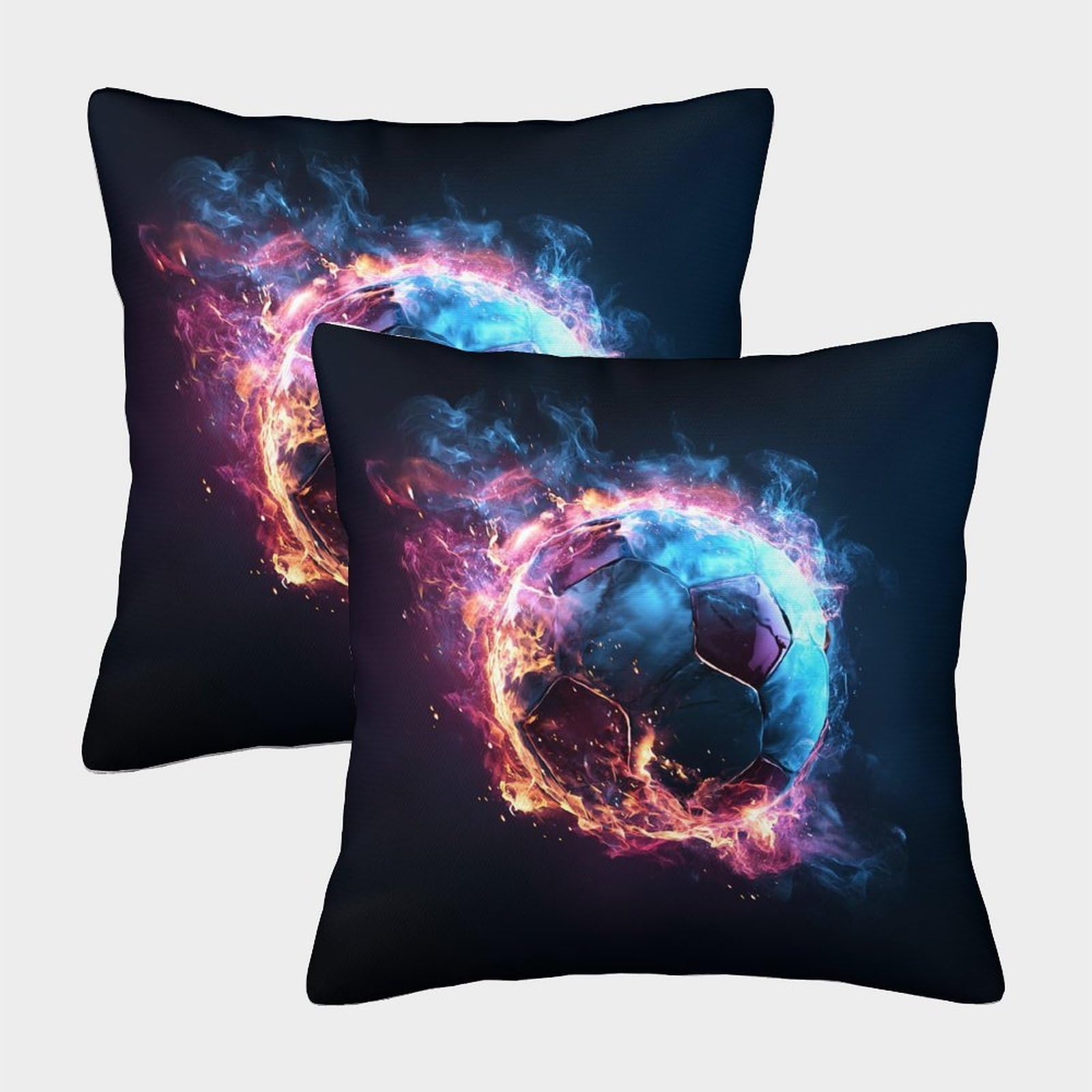 QFVANSIYO Vivid Football 3D Printed Microfiber Pillowcase Bedroom Bedding Decor Sports Pattern Pillow Cover for Adults Teens 40x40cm