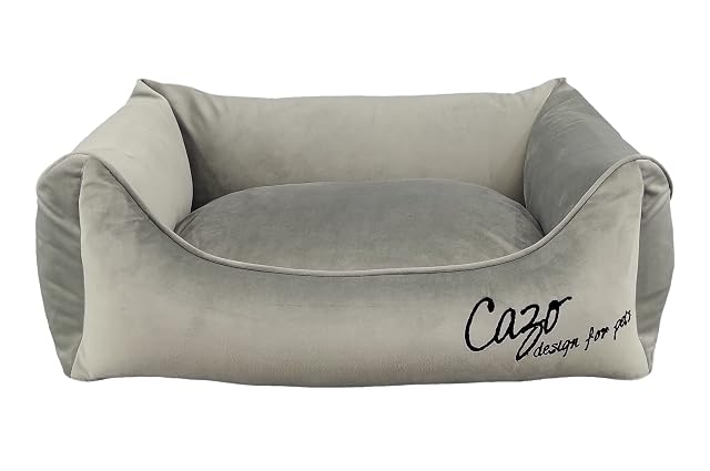 Foto 2 de 7 de Cama de plumón CAZO Milan para Perros y Gatos 73 x 57 cm, tamaño interior 47 x 36 cm, talla M, color gris