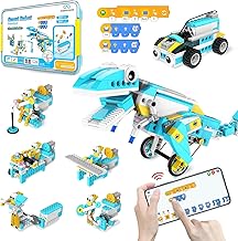Makerzoid Coding Robot Kit for Kids, 200-in-1 RC Robot Building Toys with Motor Sensor,Scratch JR Coding Set with 36 Video Courses, Birthday for Kids 6+ 400+ Blocks