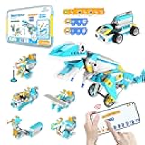 Coding Robot Kit for Kids, 200-in-1 RC Robot Building Toys with Motor Sensor,Scratch JR Coding Set with 36 Video Courses, Birthday Childrens' Day Gift for Kids 6+ (400+ Blocks)