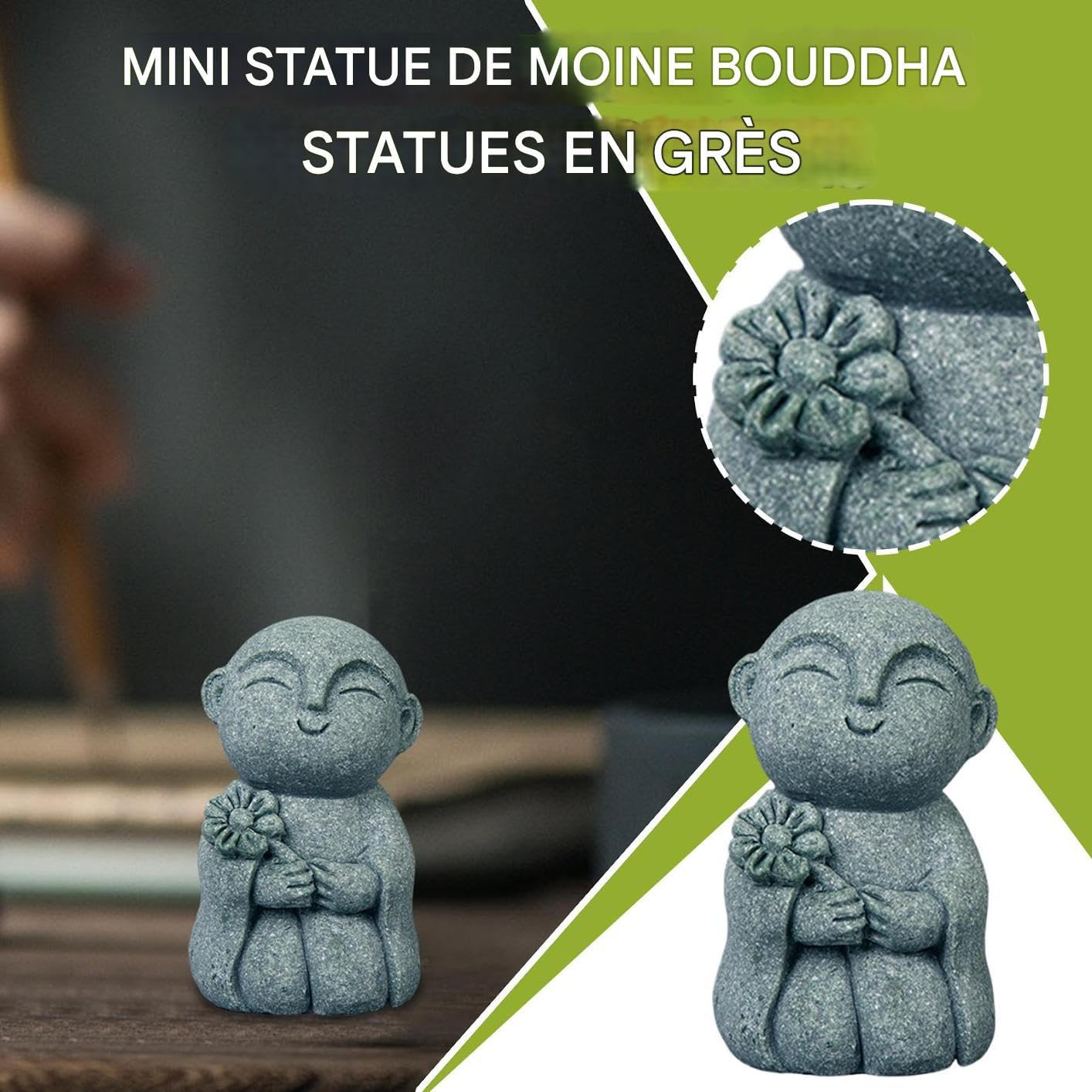 Figurines de Bouddha en Pierre pour Jardin, Sculpture Bouddhiste Spirituelle