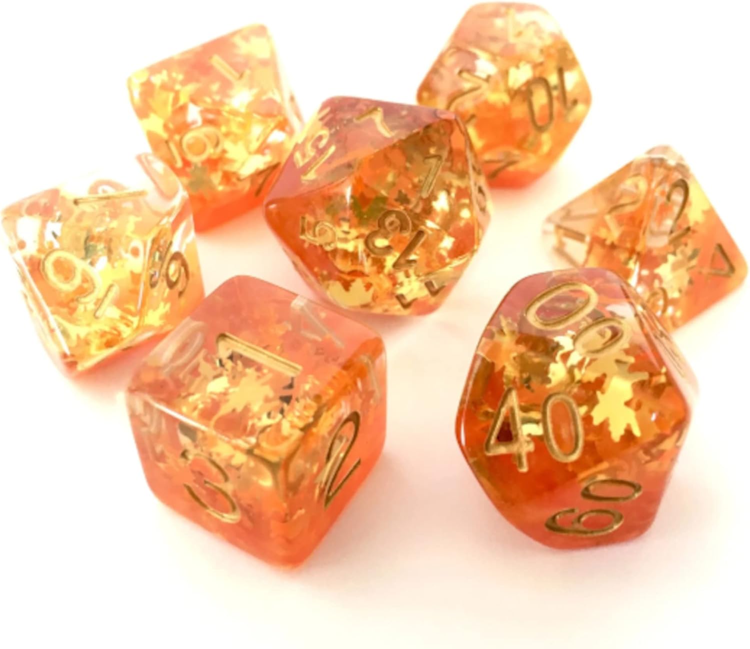 Fallen Leaf Dice Set Autumn DND Dice Set Dungeons and Dragons Dice