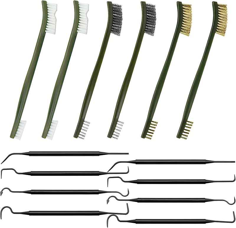 Kit de Limpeza de Carburador e Bicos de Tocha Yenblow com Escovas Duplas e Hastes de Nylon, 14 peças