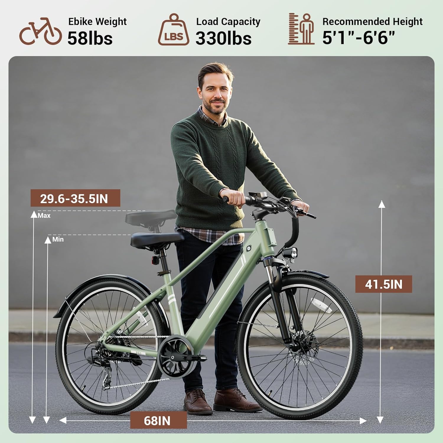 Electric Bikes for Adults, 26"/27.5" E Bikes for Adults with 1200W Peak Motor, 28 MPH, 50+ Miles Range Electric Bicycle, E Mountain Bike with 480WH Removable Battery, UL Certified