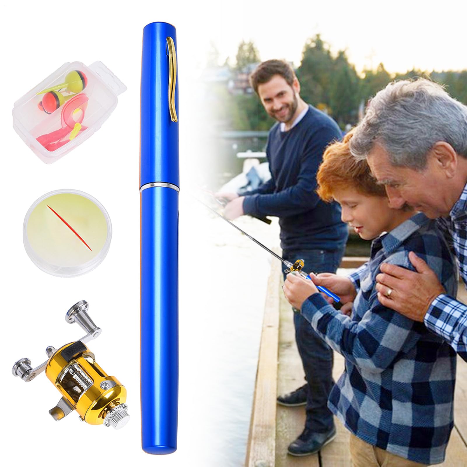 Pocket Pen Fishing Rod, Pen Rod and Reel Combo, Pocket Fishing Rod, Pen Fishing Rods, Small Fishing Pole, Pocket Fishing Pen, Fishing Pen Rod Combo, Compact Fishing Rod, Pen Fishing Rod for Hikers,