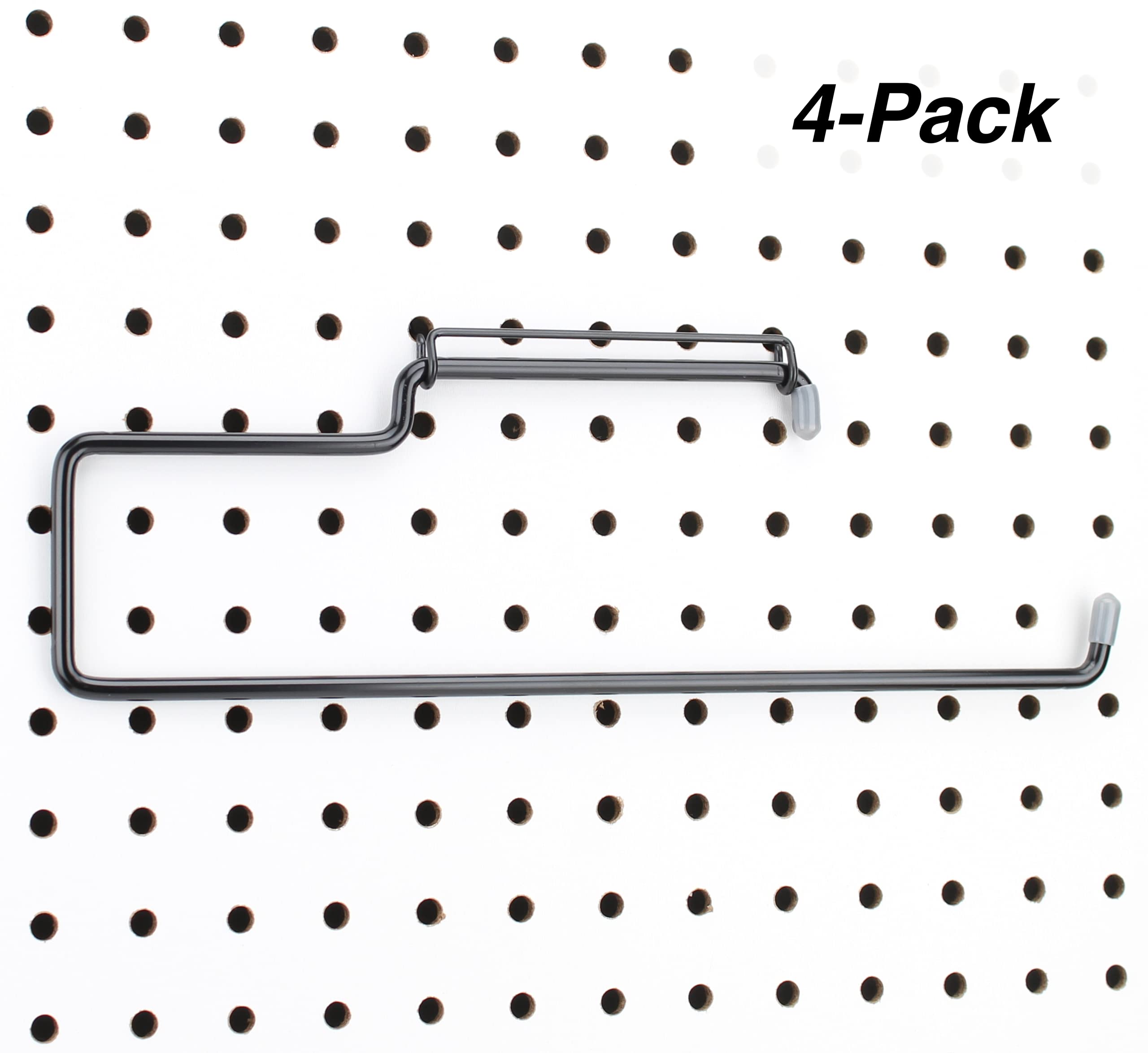 RightArrange - Soporte para toallas de papel para tablero de clavijas, paquete de 4 unidades, acero, negro, ganchos a cualquier tablero de clavijas, accesorio de organización de tablero de clavijas