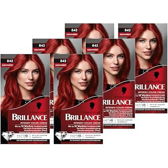 Brillance Intensiv-Color-Creme 842 Kaschmirrot 6x 160 ml dauerhafte Haarfarbe mit Diamant-Glanz und Pflege-Conditioner f r 10 Wochen Farbintensit t