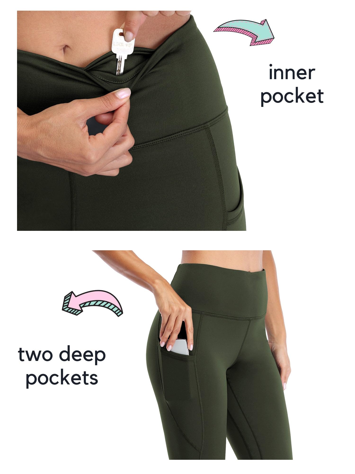 WILLIT Legging en polaire pour femme - Taille haute - Chaud - Pour l'hiver - Legging de sport thermique - Pantalon de course avec poches