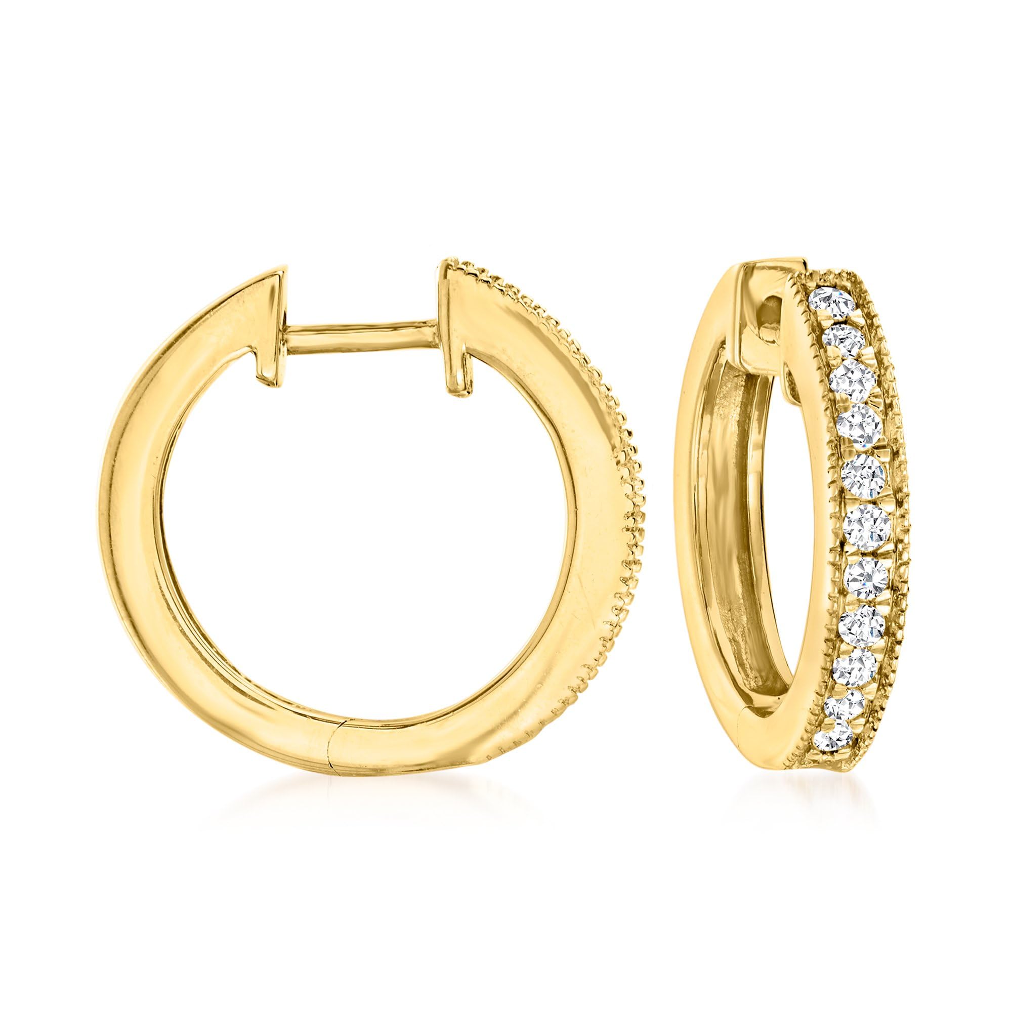 Sponsored Ad - 0.25 ct. t.w. Diamond Hoop Earrings With Beaded Edge in 18kt Gold Over Sterling
