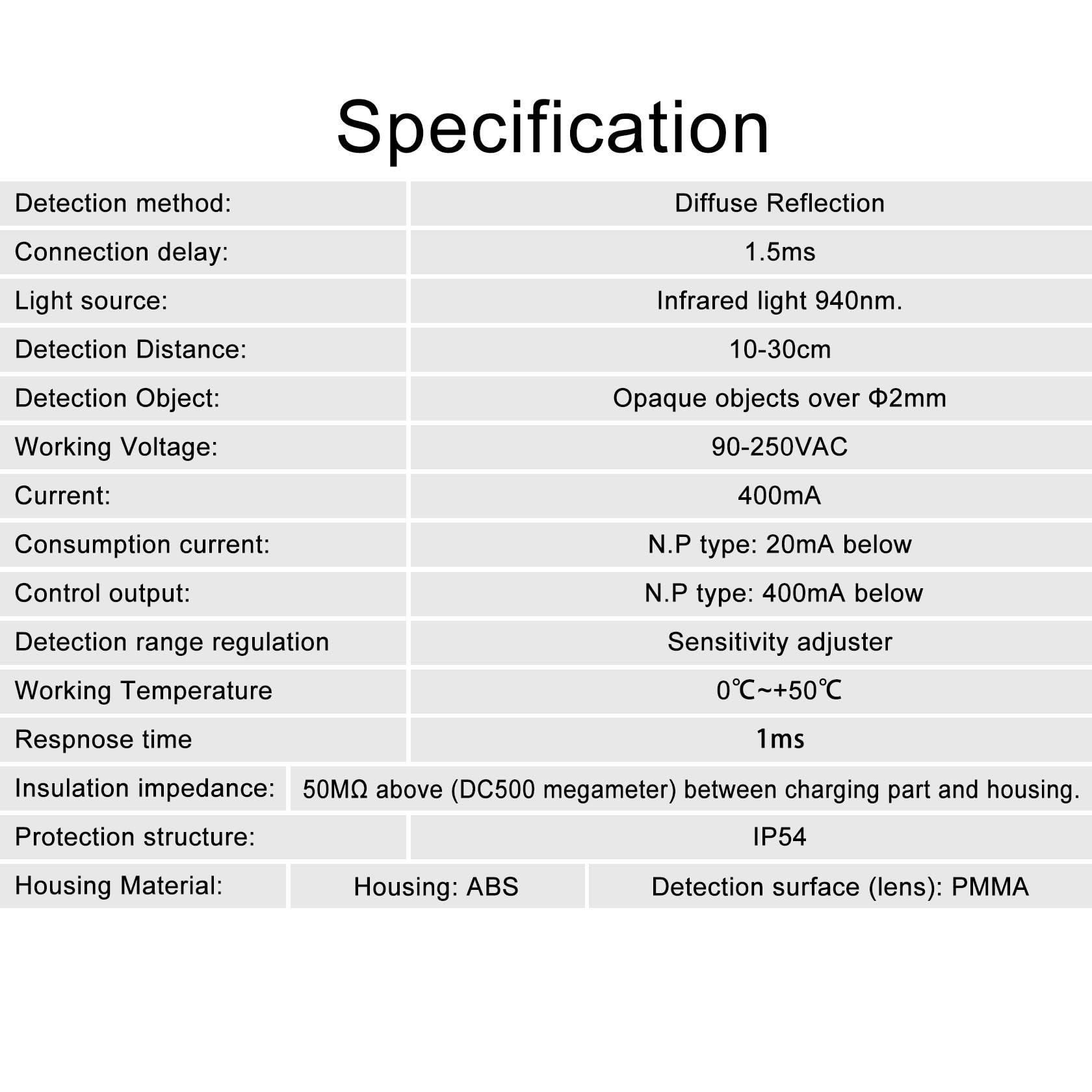 Heschen Interrupteur De Proximité Photoélectrique Infrarouge M18, Type De Réflexion Diffuse, E3F-DS100P2, Distance De Détection 10-100 Cm, 10-30 VDC 200 MA, PNP Normalement Fermé (NC), 3 Fils