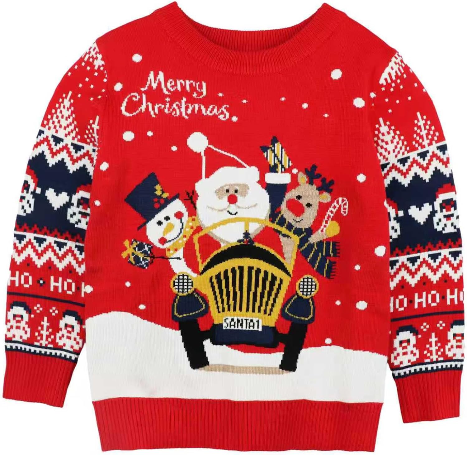 Toddler Boys Ugly Christmas Sweater Funny Xmas Outfits Kids Santa Claus Knit Pullover Holiday Sweatshirt Tops 2-7 Years