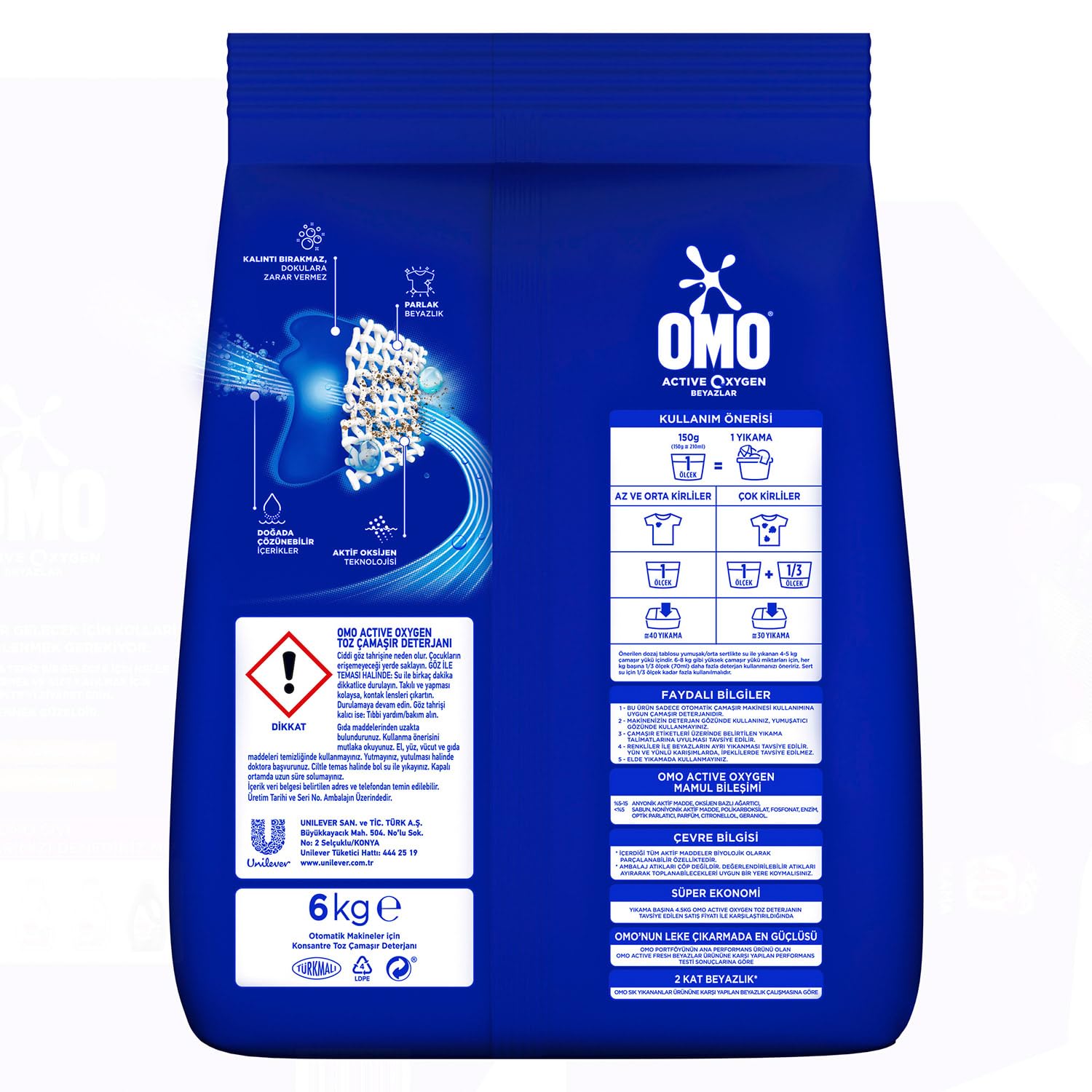 Omo Active Oxygen Beyazlar Toz Deterjanı 6 kg
