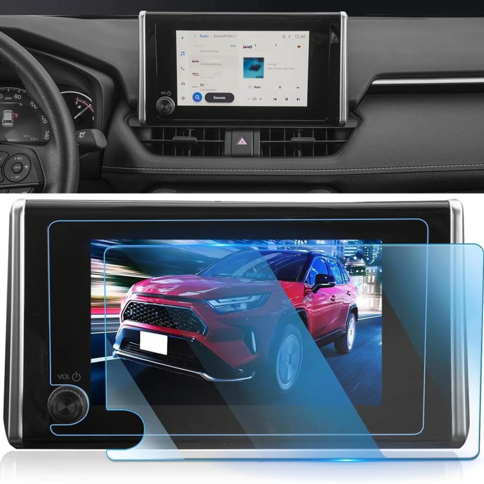 Ochraniacz Ekranu Samochodu dla Toyota Rav4 Highlander 2023-2024, 8-calowy samochodowy system informacyjno-rozrywkowy radioodtwarzacz GPS konsola nawigacyjna szkło hartowane folia na ekran