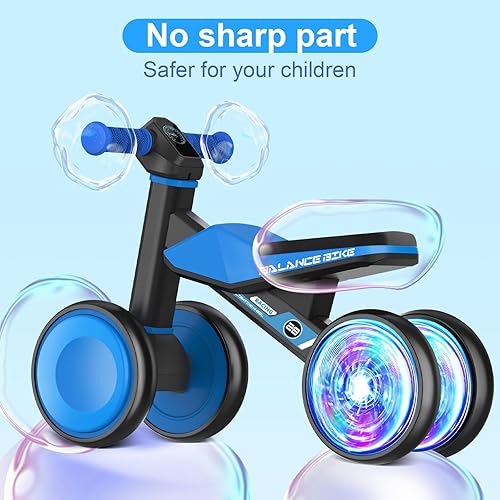 Miniatura 5 de Juguetes coloridos de bicicleta de equilibrio para bebés de 1 año, primera bicicleta para niños de 12 a 24 meses con asiento suave ajustable, 4