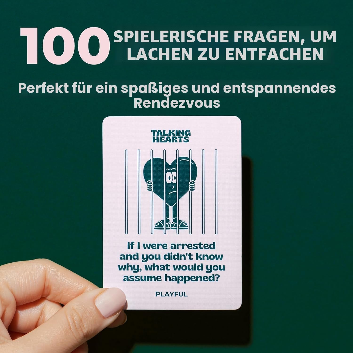 Talking Hearts Gesprächskarten – Kartenspiel für Paare, ab 16 Jahren, für Date-Nächte & Reiseabenteuer, tolles Valentinstagsgeschenk für Paare, 200 Fragen & 2 Wildkarten, Tauchen Sie ein in tiefere