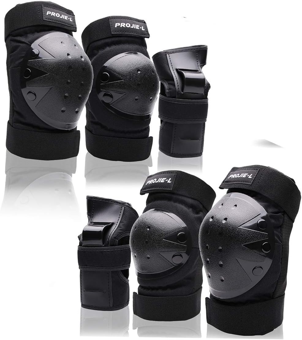 Protective Gear for Youth - Knee Pads, Elbow Pads, Wrist Guards for Skateboarding, Cycling, BMX & Bicycle - 3 Pairs