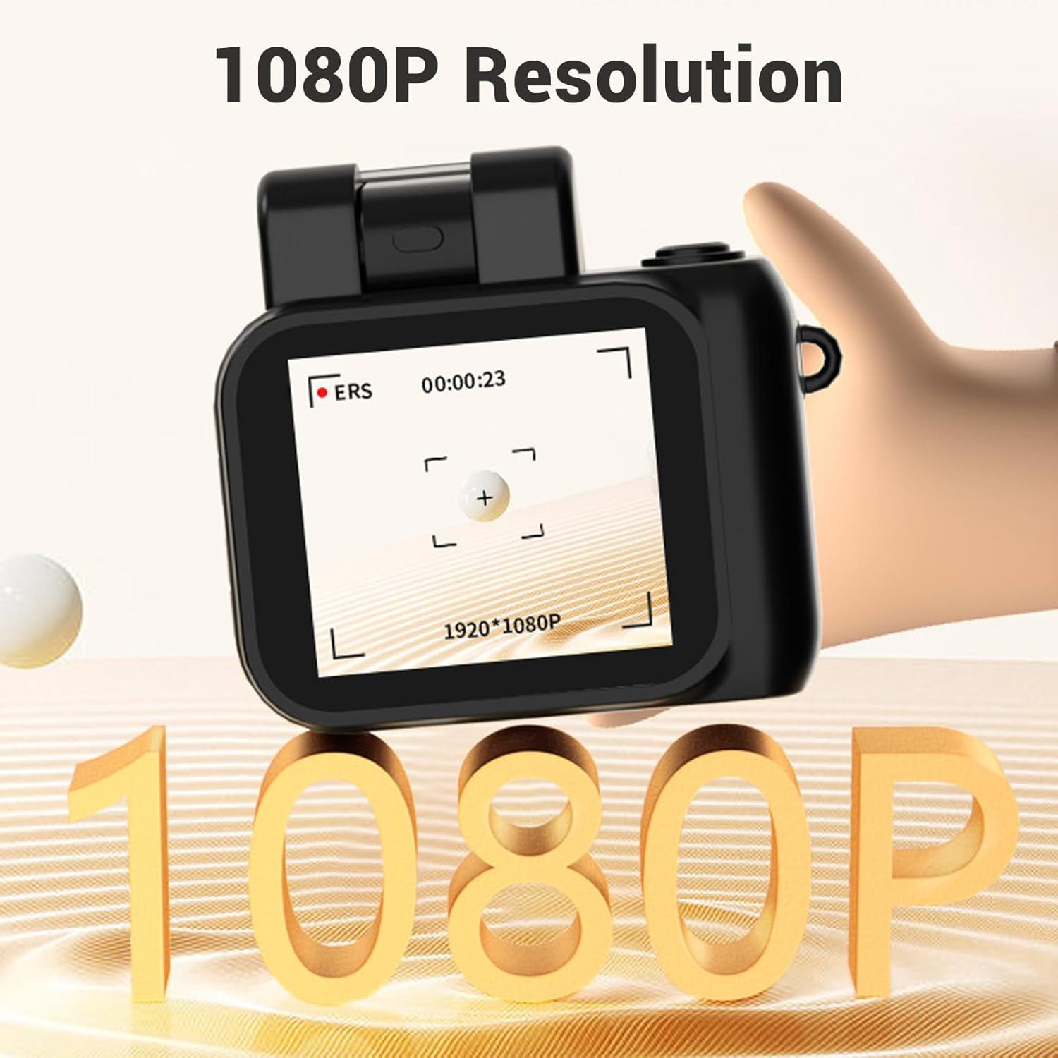 Video Camera 1080P, Pocket Camera 2MP Built in Flashlight, DV Camera HD Digital Camera Portable 160° Angle Lens with Rechargeable Base for Vlogging, Photography & Video