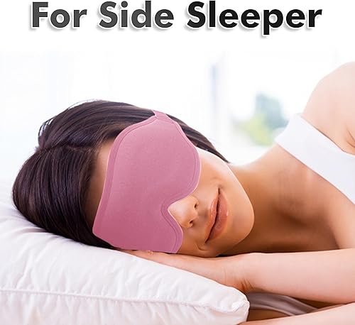Miniatura 8 de Máscara de dormir para dormir de lado, máscara de ojos mejorada con copa contorneada 3D, bloqueo de luz, máscara de ojos con correa ajustable,