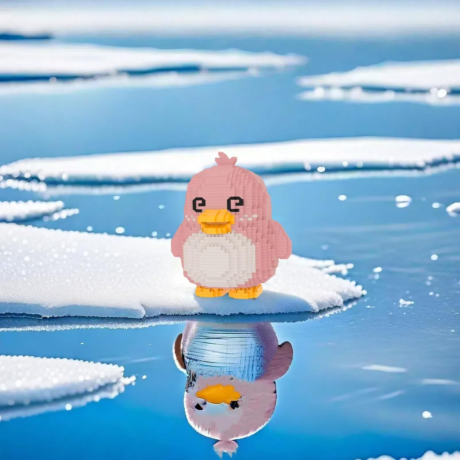Larcele Micro Building Blocks Animal Set, DIY Mini 3D Building Toy Bricks,1519 Pieces KLJM-07 (Dizzy Penguin)