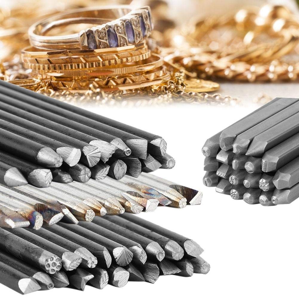 AYNEFY Cincel de Metal Profesional para Joyería, Herramientas de Cincel de Yunque de Joyería Procesamiento de Herramientas de Tallado para la Creación de Patrones Y(20 Palos