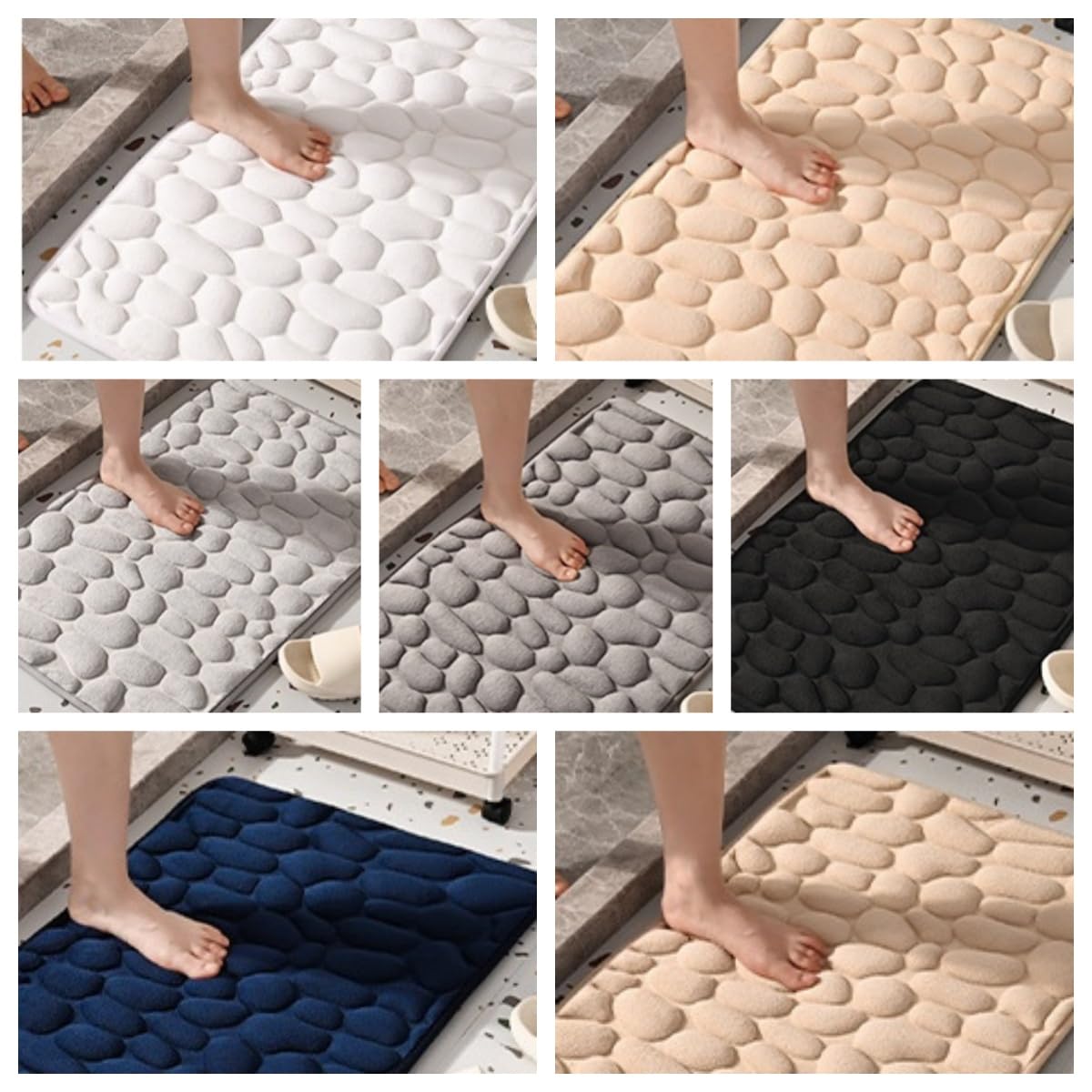 AILISK Original la Berge Tapis de Bain Tapis de Bain Galet la Berge(Gris Clair,50 * 80cm)