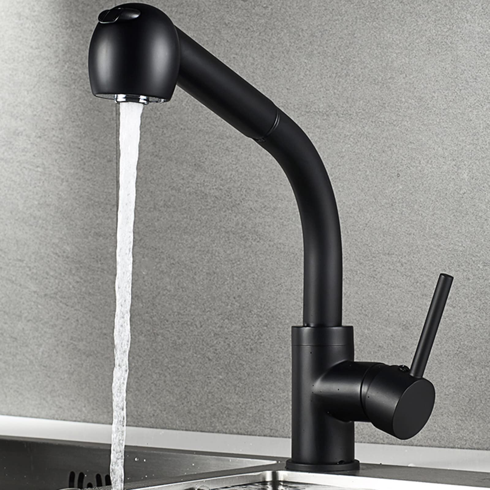 Robinet de cuisine avec douchette en laiton mitigeur design noir design