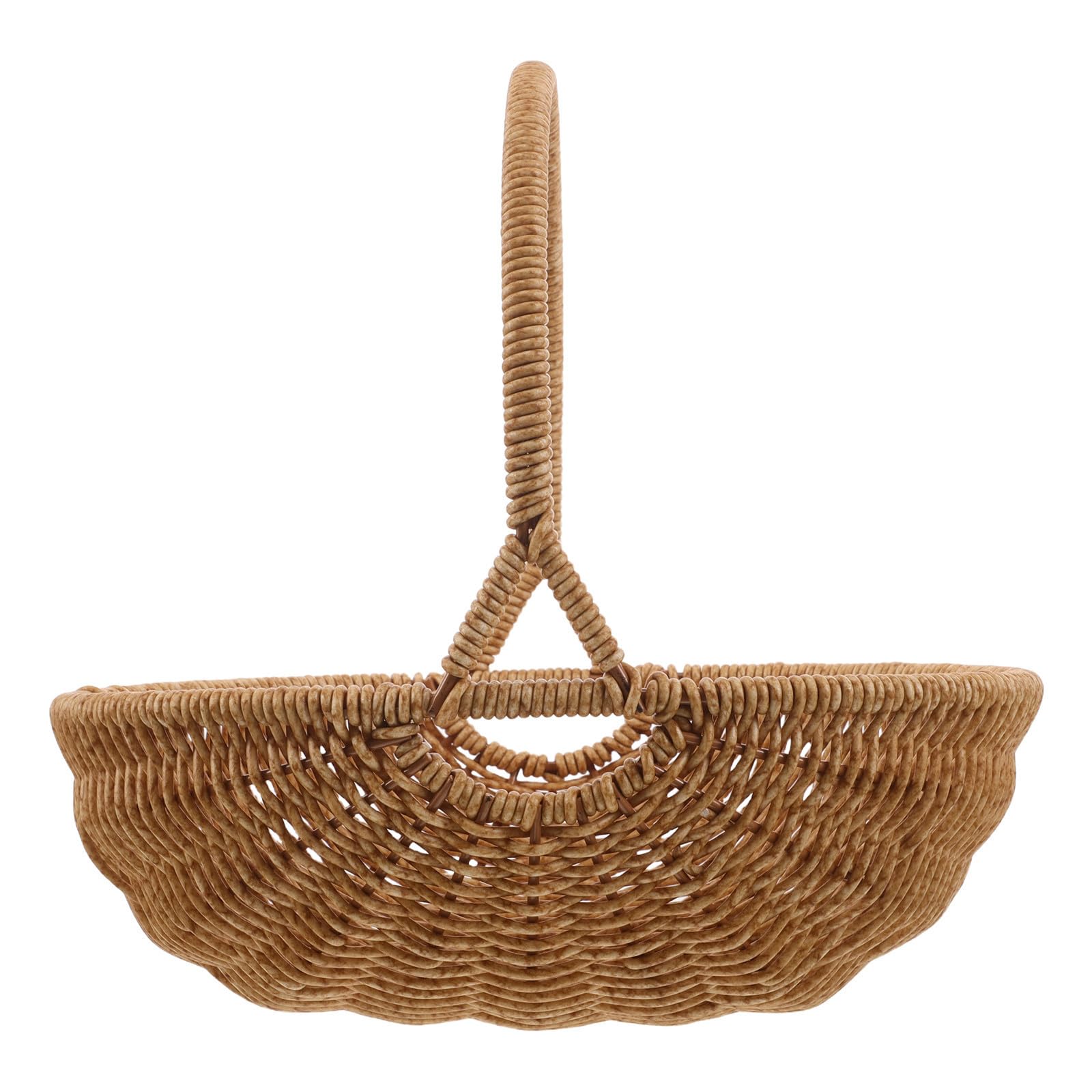 Panier osier tressé citrouille pour pique-nique chic et récolte au jardin