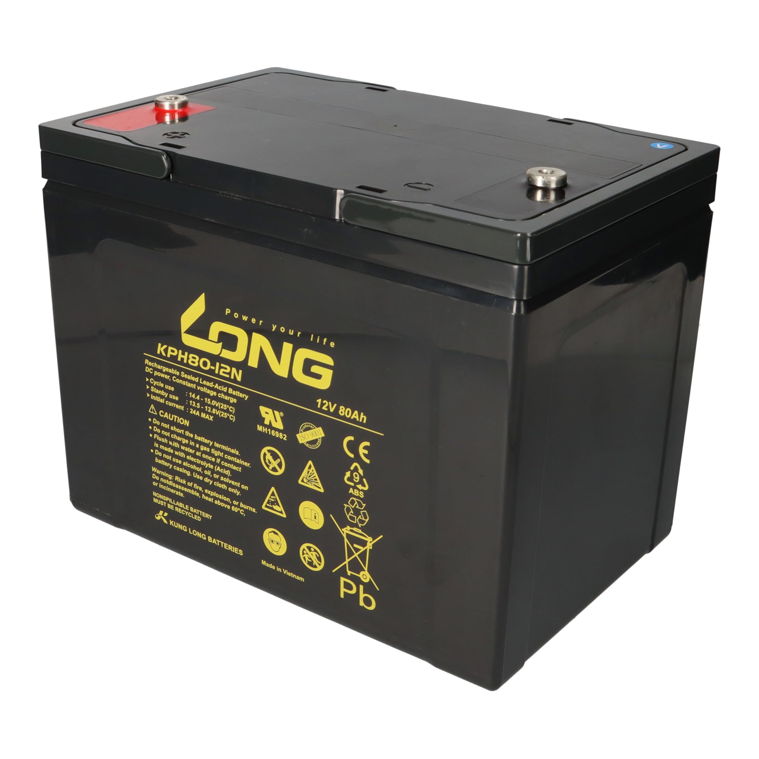 Batería de repuesto para Dietz Bechle Alvaro carvo, Tifan y Maxi 4-2 x Kung Long batería de plomo 12 V 80 Ah Longlife compatible con 60Ah, 75Ah, 77Ah, MP75-12C REC80-12I 12LC-75Ah, KPH75-12N,