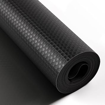 Bloss Shelf Liners, Black Drawer Liner 24x118 inch, Non Adhesive EVA Drawer Mat Liners Roll for Bathroom, Kitchen, Desks, Deco Shelves